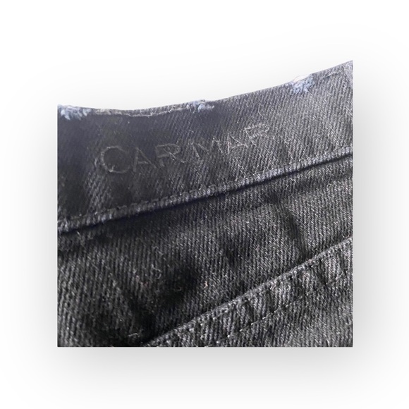 new LF Carmar ❉ Daisy Embroidery Embellished Cut Off Frayed Denim Shorts ❉ Black - Picture 12 of 16
